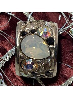 Chamilia 925 Sterling Silver Opalescent Crystal Multi Stone Charm Retired